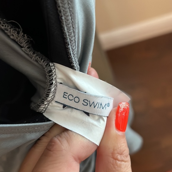 Two swim dresses. Blue is NWT, gray was barely used. Size 8 - Picture 2 of 9